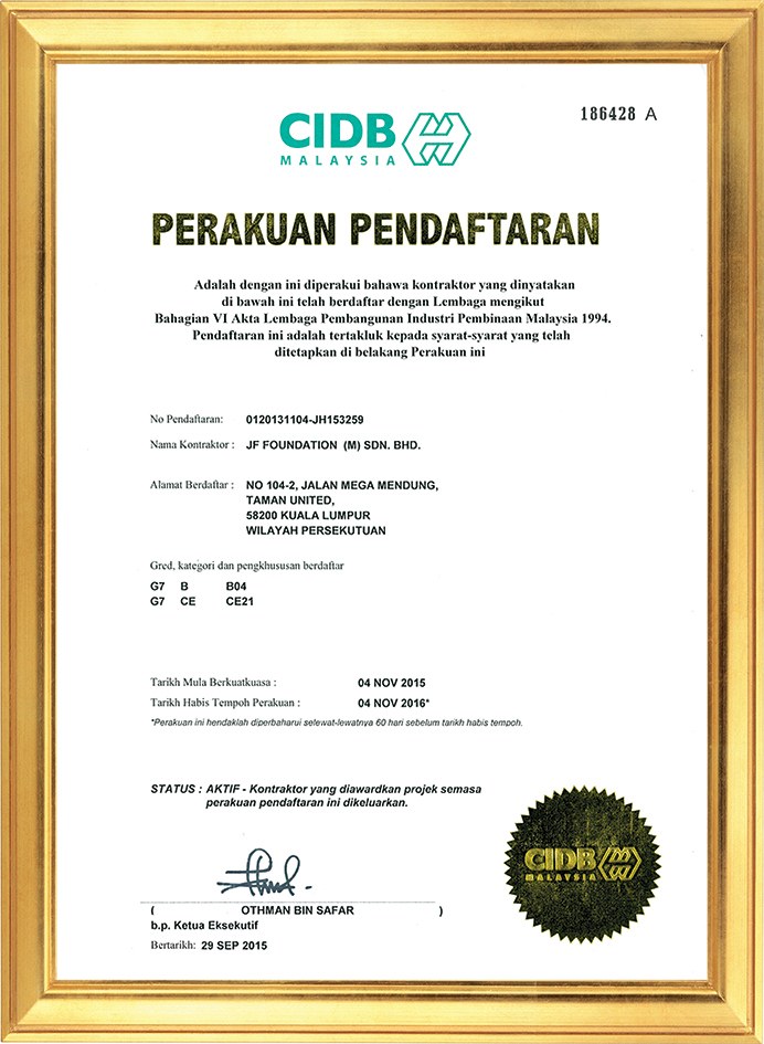 CIDB G7 Certificate